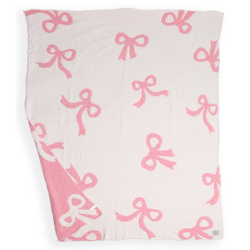 Bow Printed Cozy Soft Throw Blanket