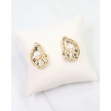 Ponca Oyster Pearl Drop Earring Gold By Caroline Hill