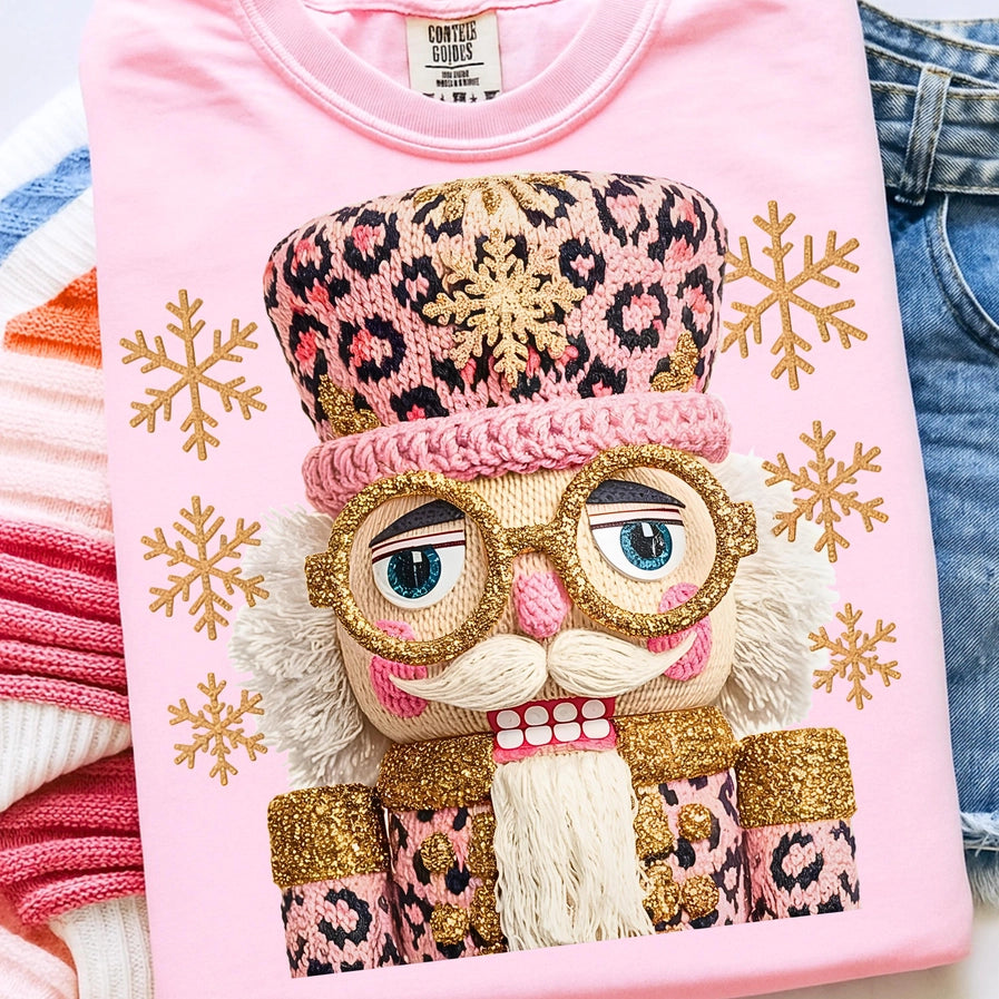 Crochet Yarn Nutcracker Shirt, Coquette Preppy Christmas Tee