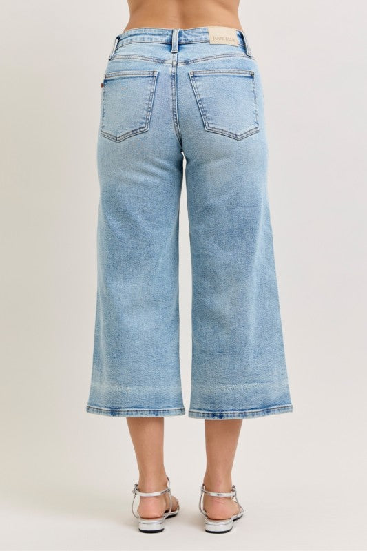 881106 Easy Street Wide Leg Crop Jeans by Judy Blue
