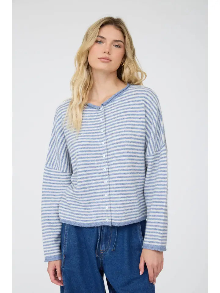 Cozy Cabin Stripe Cardigan By JOA