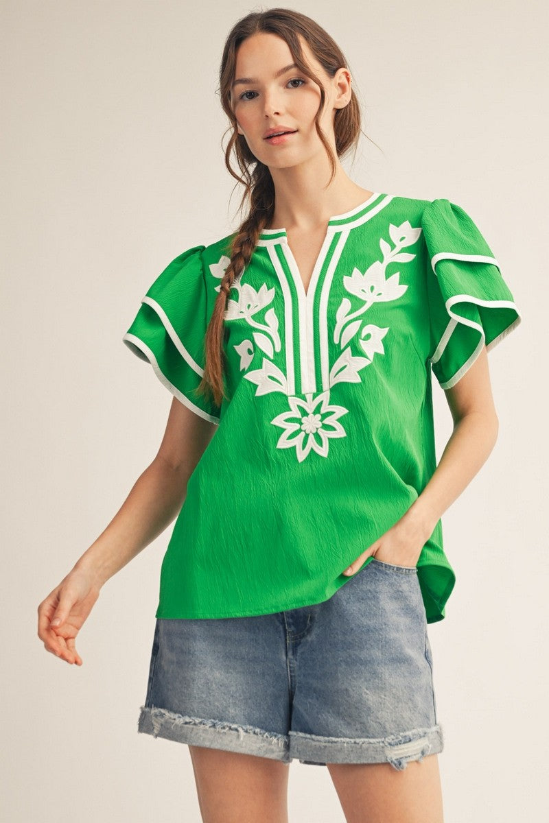 Garden Party Flutter Top By Jodifl