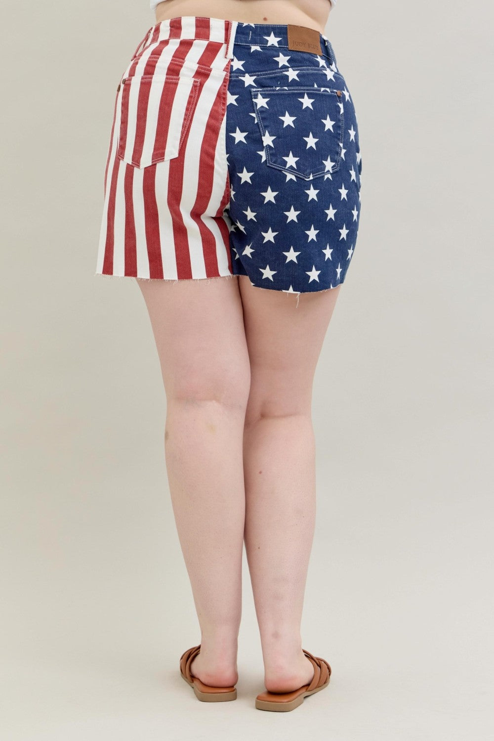 Hw Americana Flag Fray Hem Shorts
