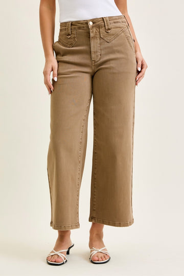 Judy Blue Latte Luxe Cropped Wide Leg Jeans 881095