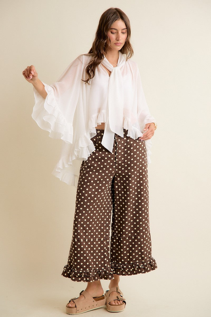 Whispering Elegance Bow Tie Blouse By So Me