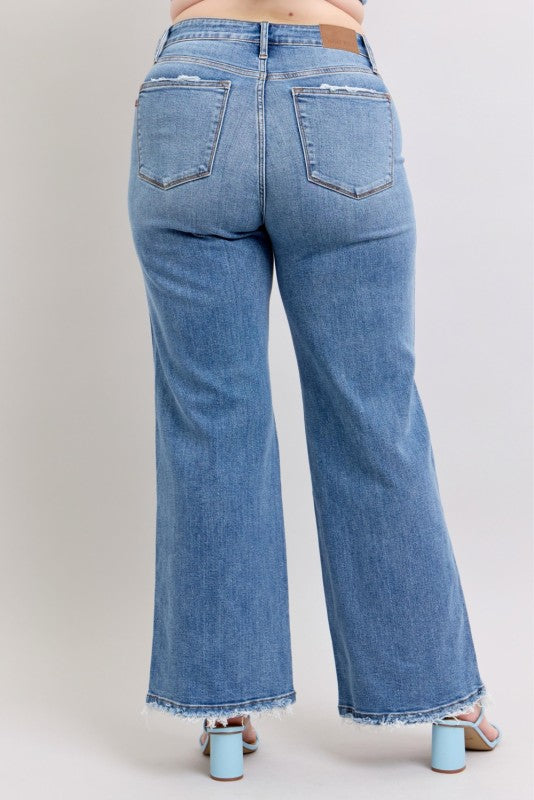 Judy Blue Coastal Cool Wide Leg Jeans Curvy 82648