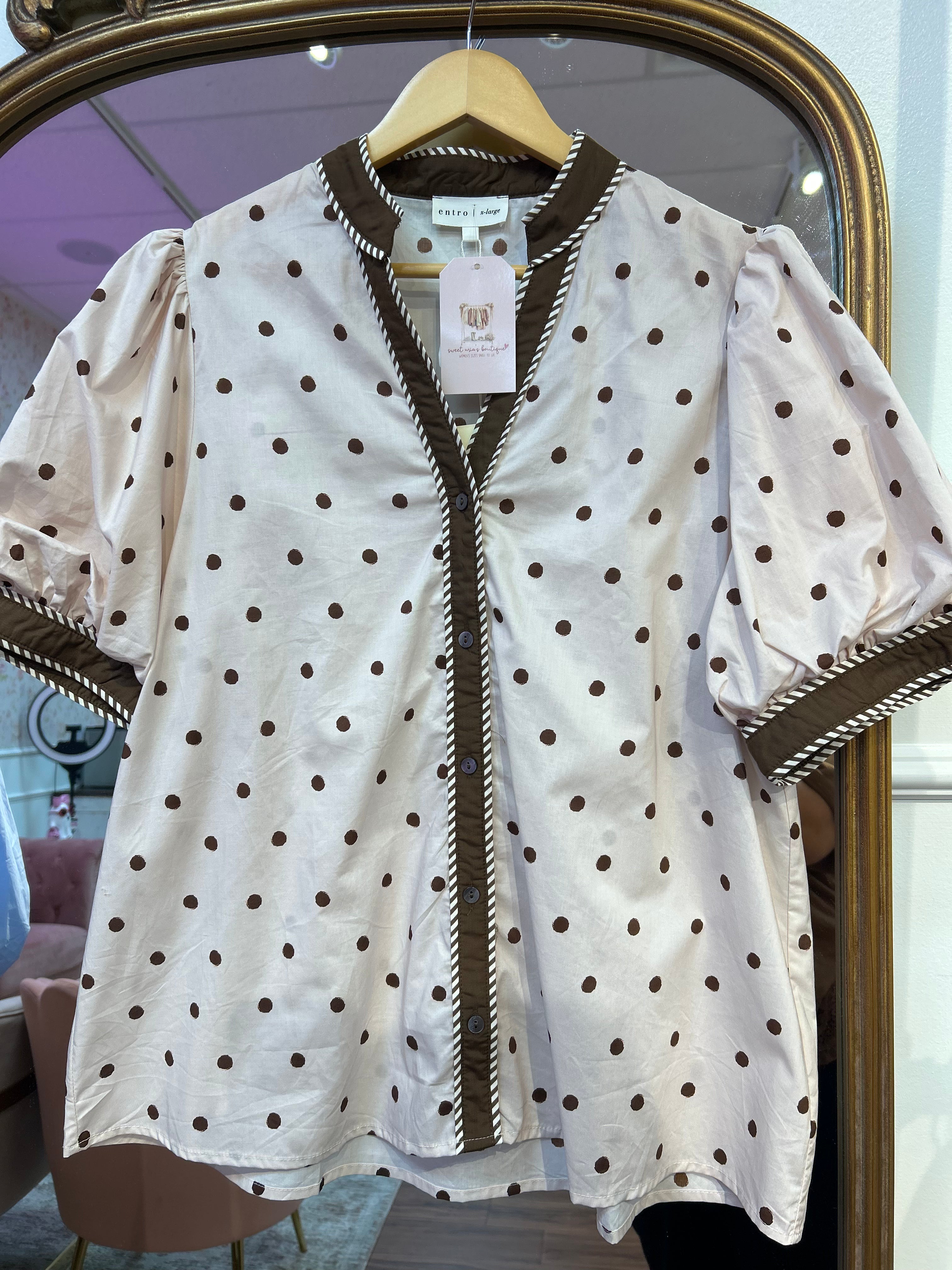 Dot Your Day Top T32315 Plus Size