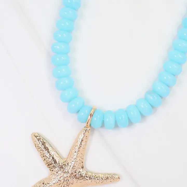 Aster Beaded Starfish Necklace By Caroline Hill