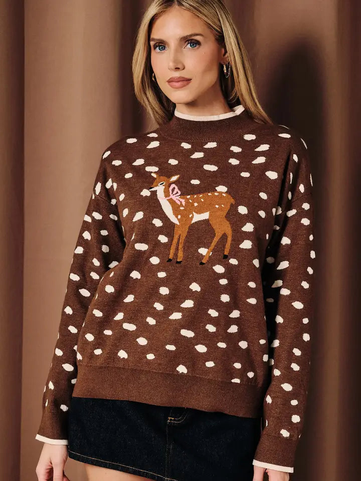 Woodland Wishes Fawn Print Sweater