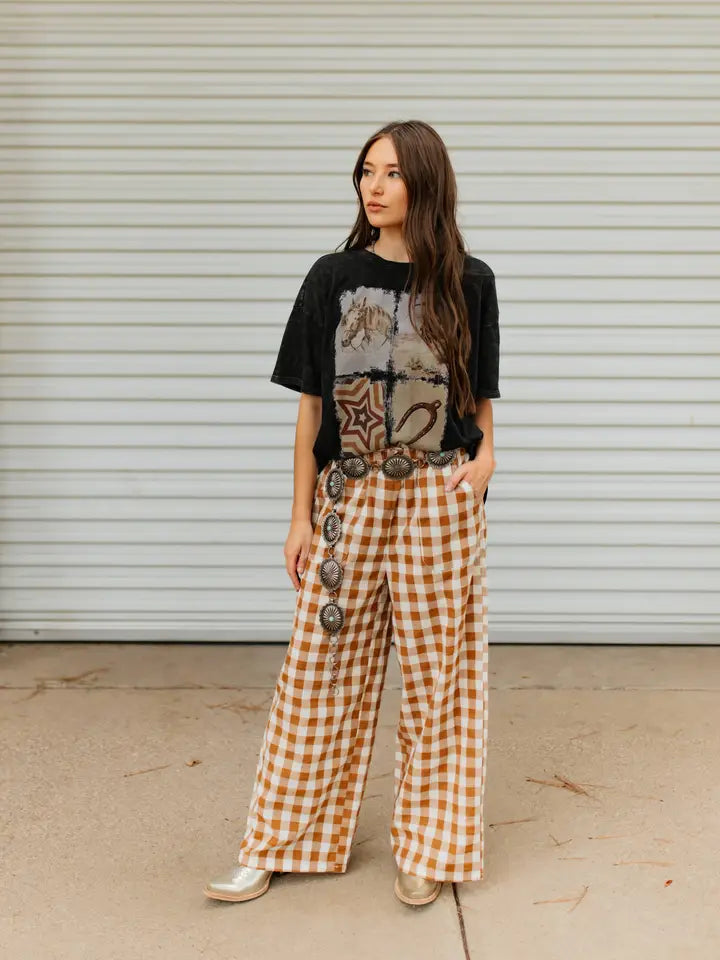 Sweet Tea Check Pants By Turquoise Haven