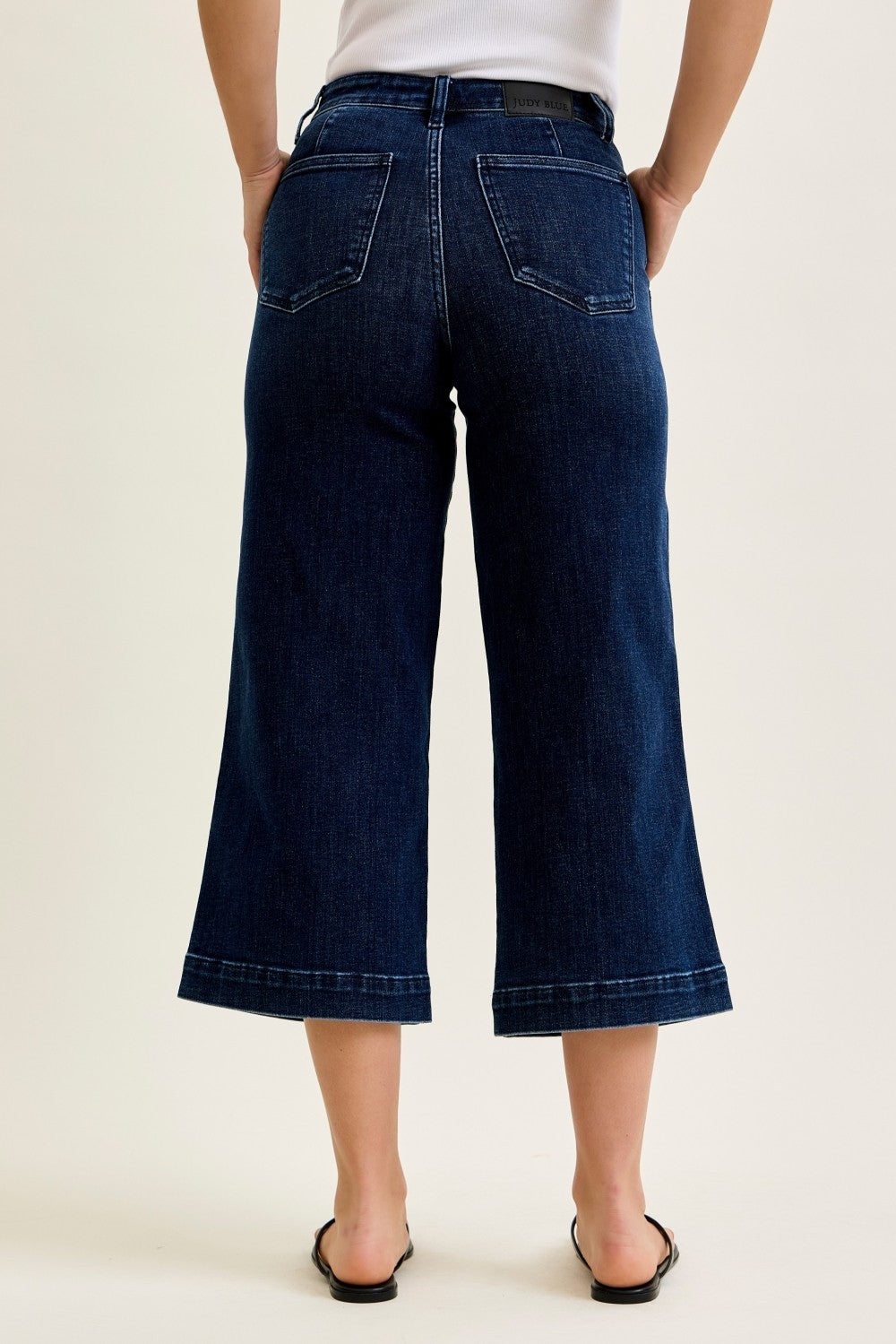Dark Wash Wide Crop Jeans By Judy Blue 82694
