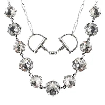 Silver 2 Layered Snaffle Bit 18" Necklace