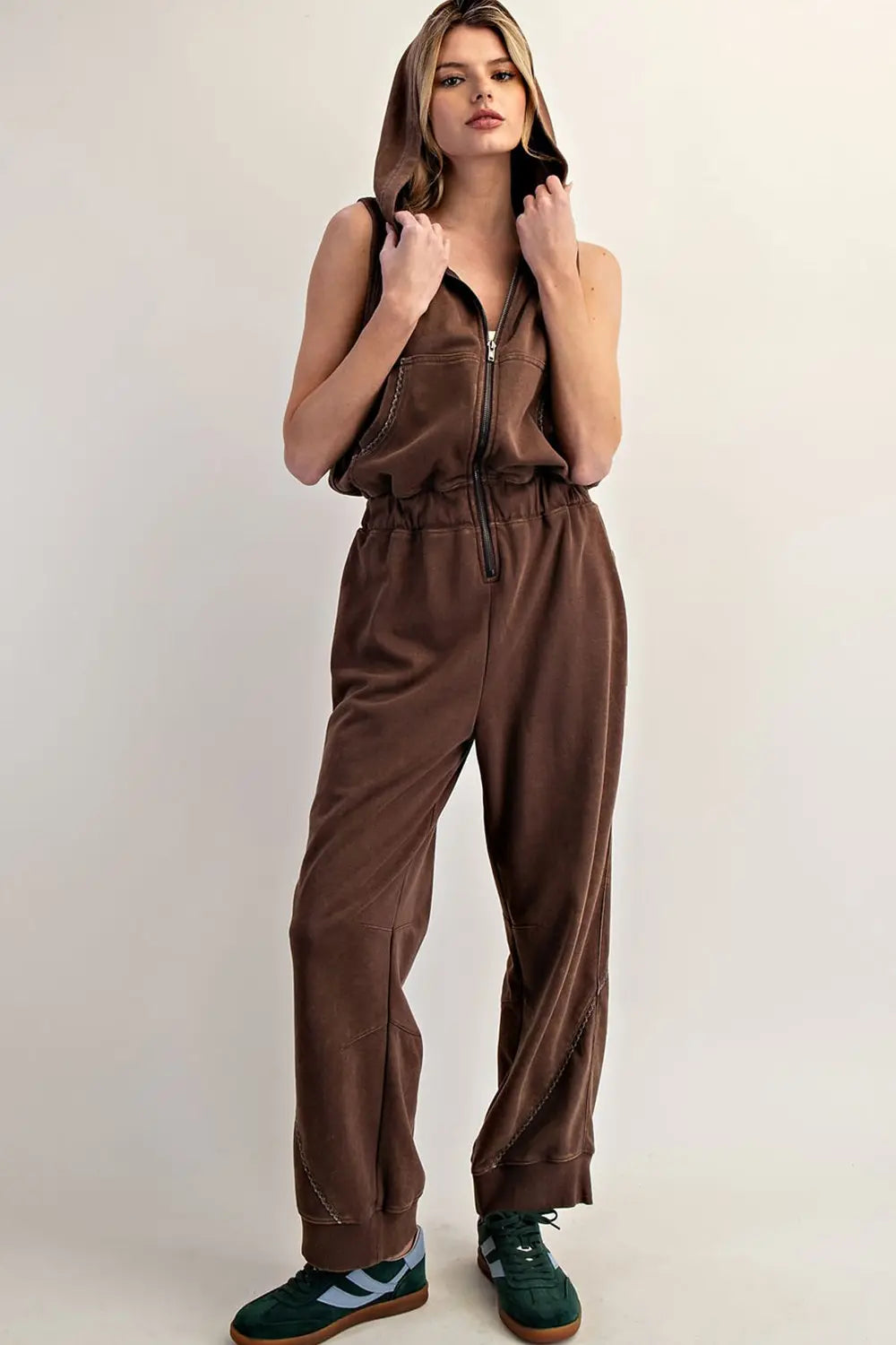Wild & Unbothered Washed Zip-Up Jumpsuit