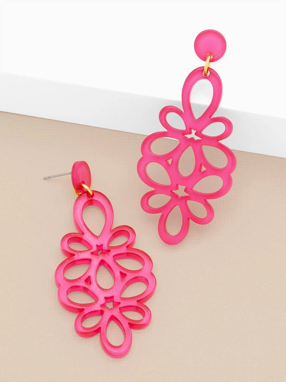 Resin Blooming Flower Drop Earring