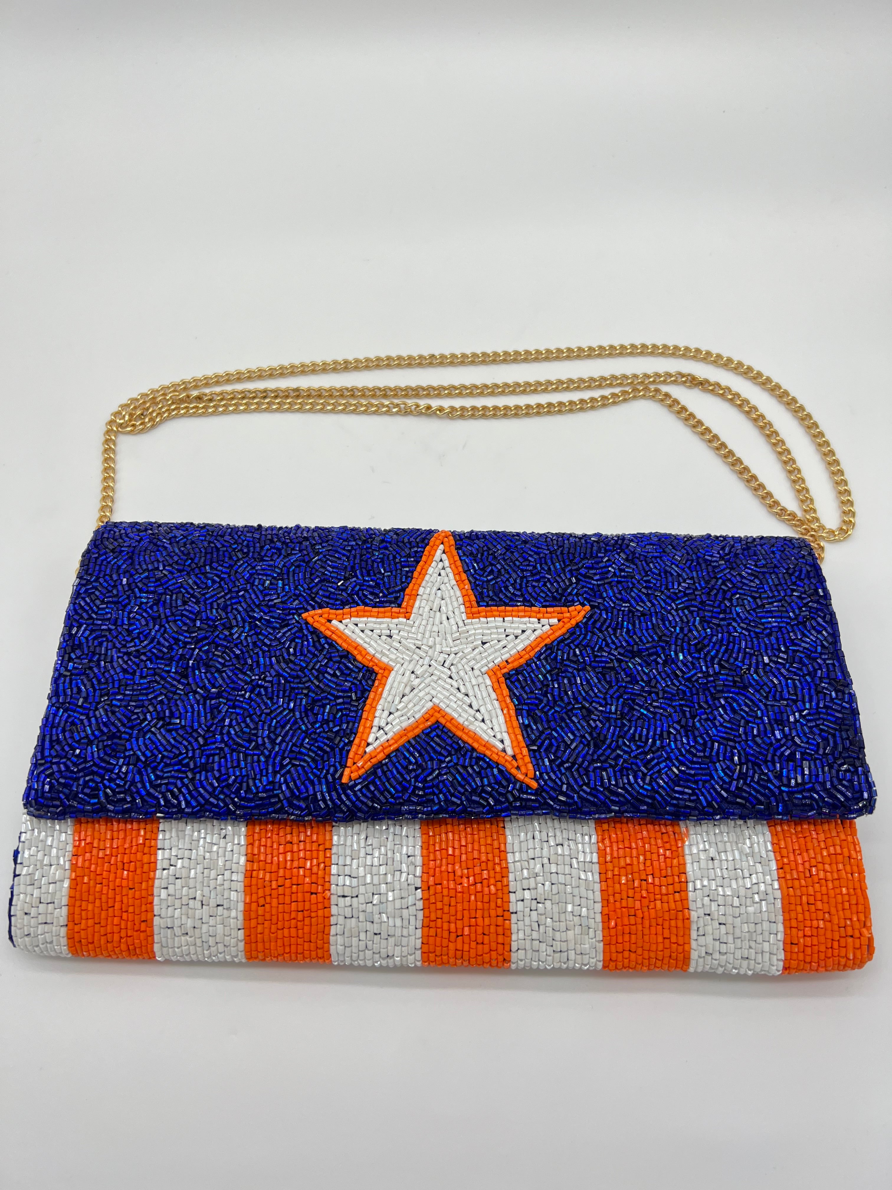 Star H-town Baseball Team Beaded Bag