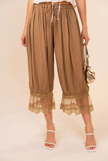 Lace & Linen Dream Balloon Pants By Blue B