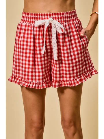 Picnic Ruffle Gingham Shorts By So Me