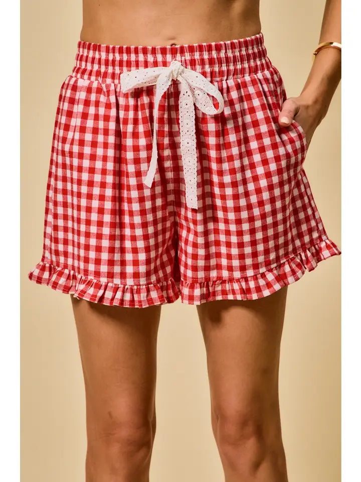 Picnic Ruffle Gingham Shorts By So Me