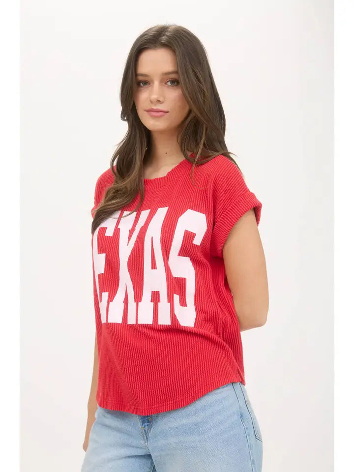 Texas Short Sleeve Sweater Knit T-Shirt By J.O.A