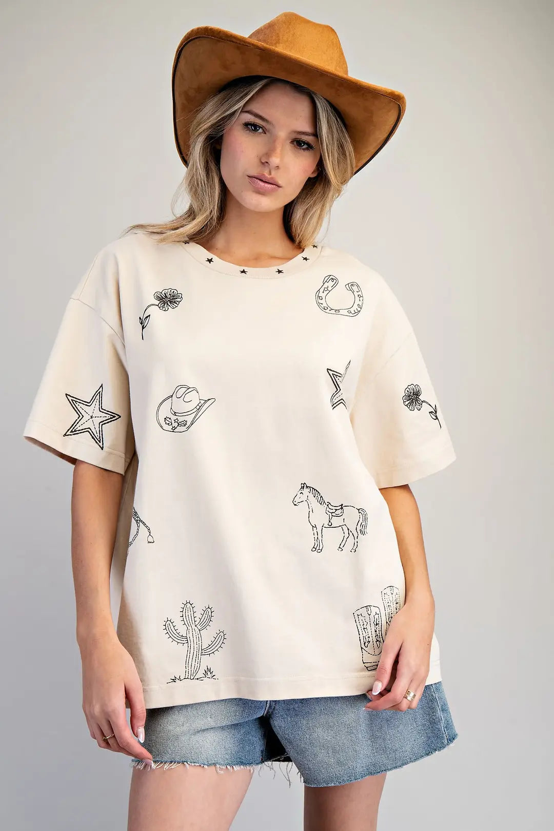Western Whimsy Oversized Top By Eesome