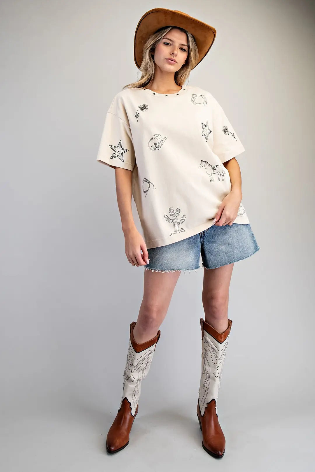 Western Whimsy Oversized Top By Eesome