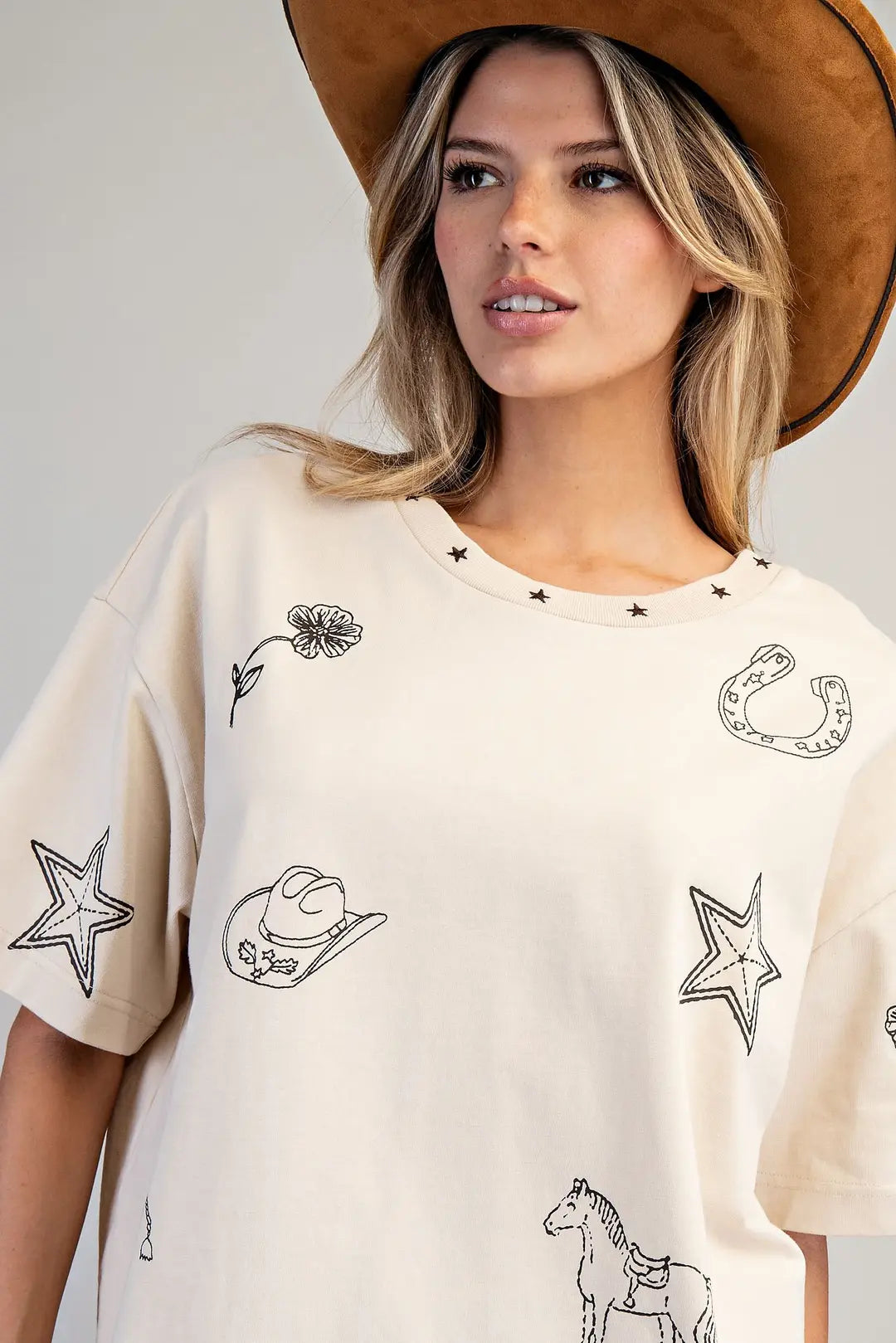 Western Whimsy Oversized Top By Eesome