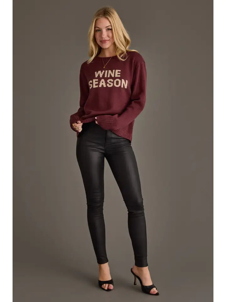 Wine Season Knit Sweater By Panache
