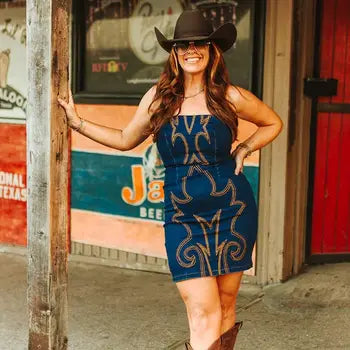 The Midnight Rodeo Mini Dress By Lucky & Blessed