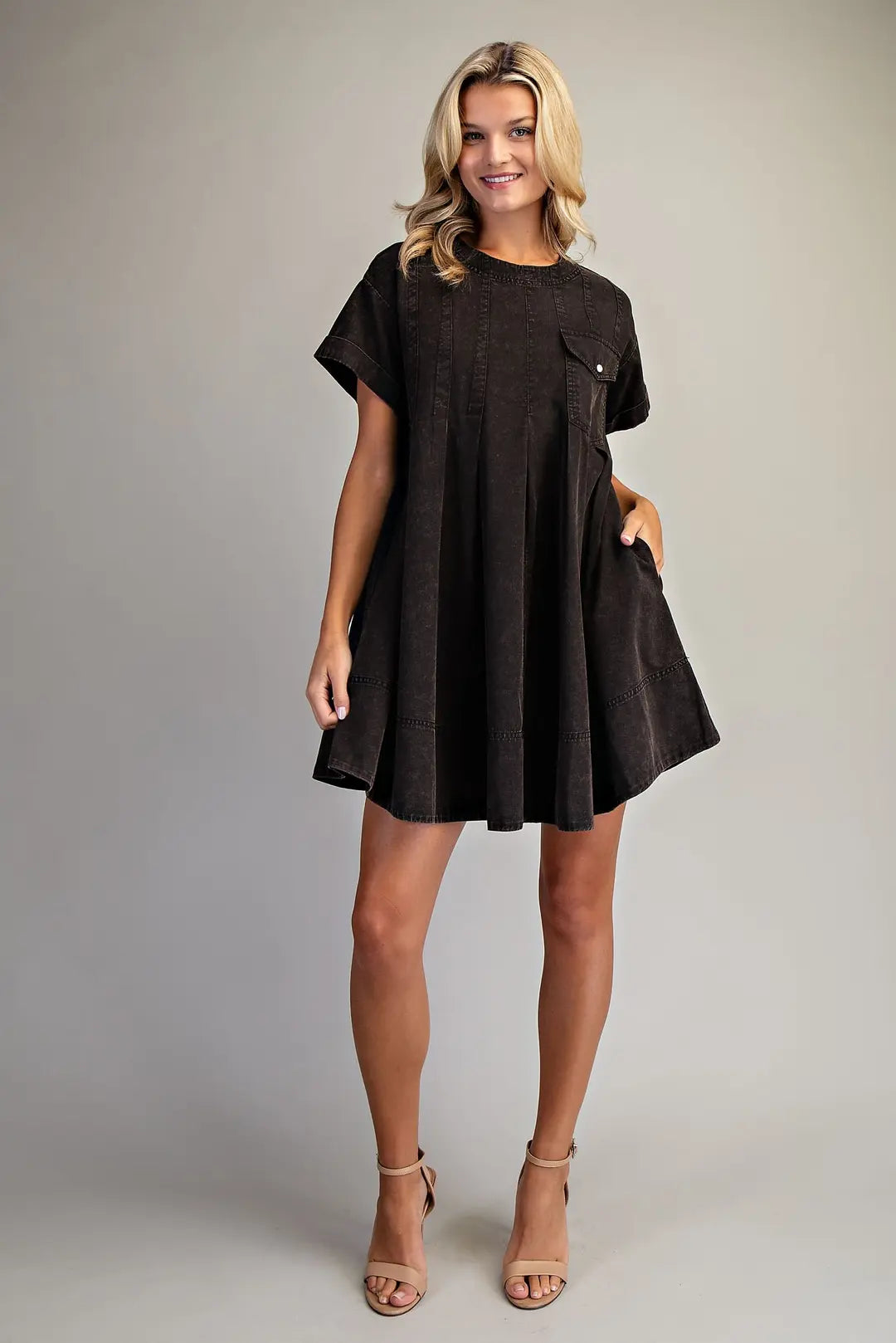 Mineral Wash Mini Dress By EESOME