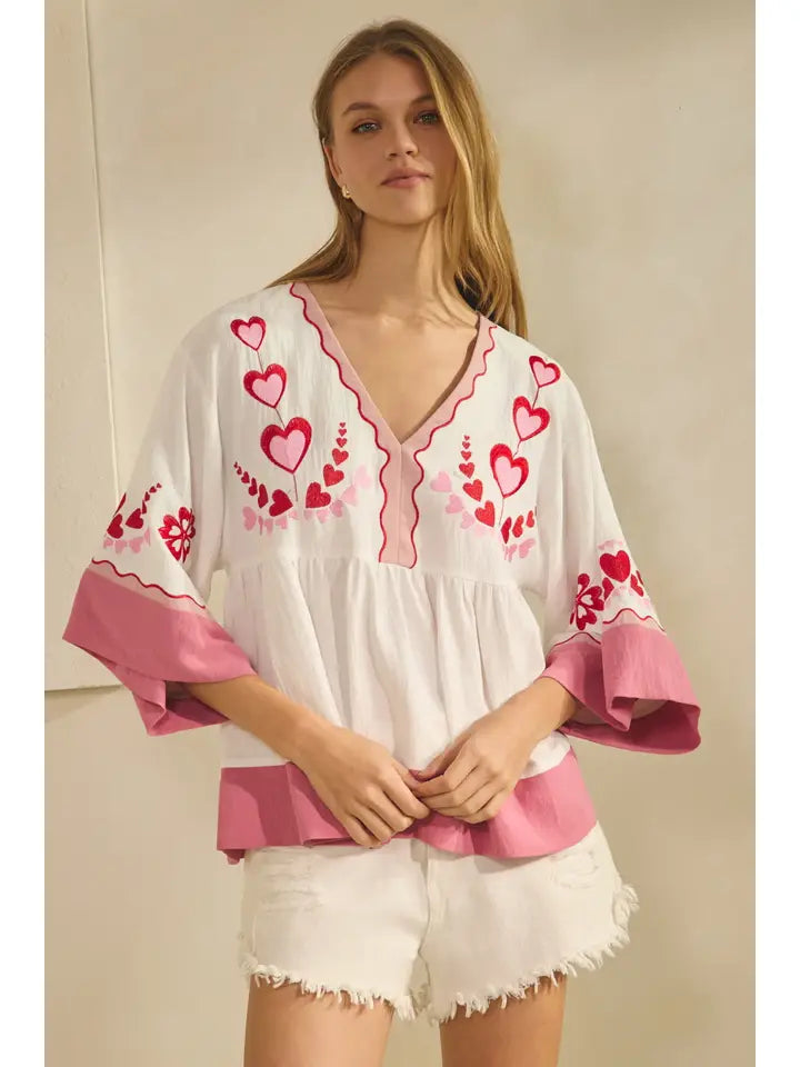 The Love Letter Peasant Top By Oddi