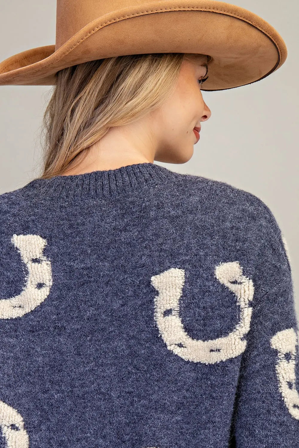 Textured Horseshoe Button Down Cardigan By Eesome