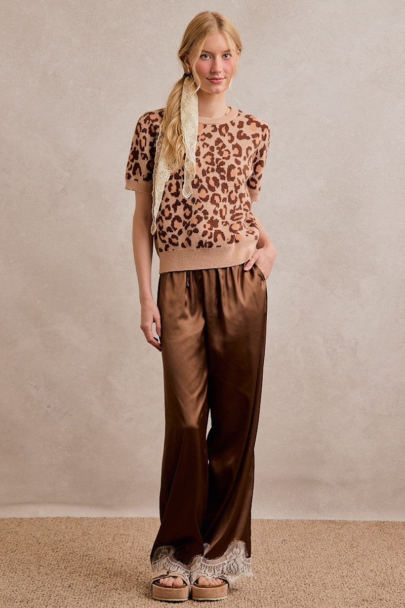 Romantic Date Night Satin Lace Pants