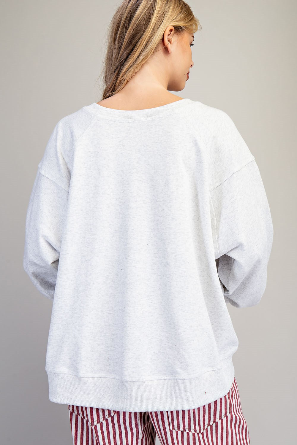 Merry Embroidered High-Low Sweatshirt By Eesome