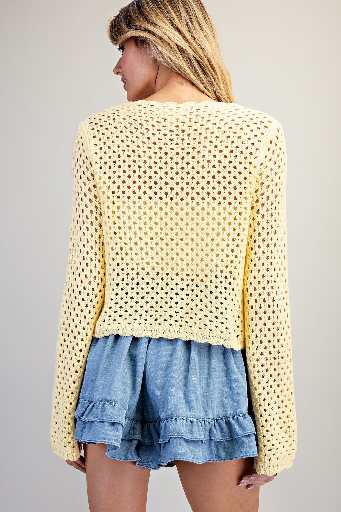 Lemon Breeze Crochet Sweater By Eesome
