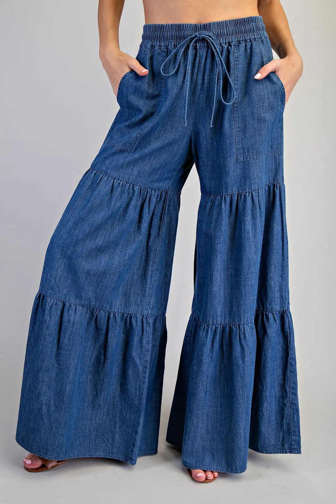 Easy Days Mineral Wash Tiered Wide Legs By Eesome