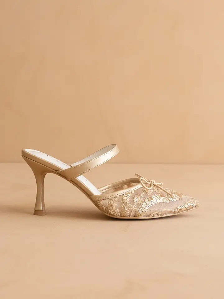 The Golden Hour Lace Heels