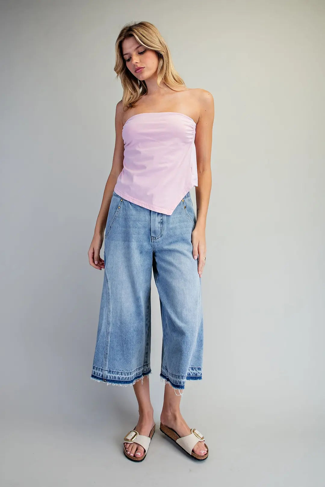 Rosé All Day Strapless Top By EESOME