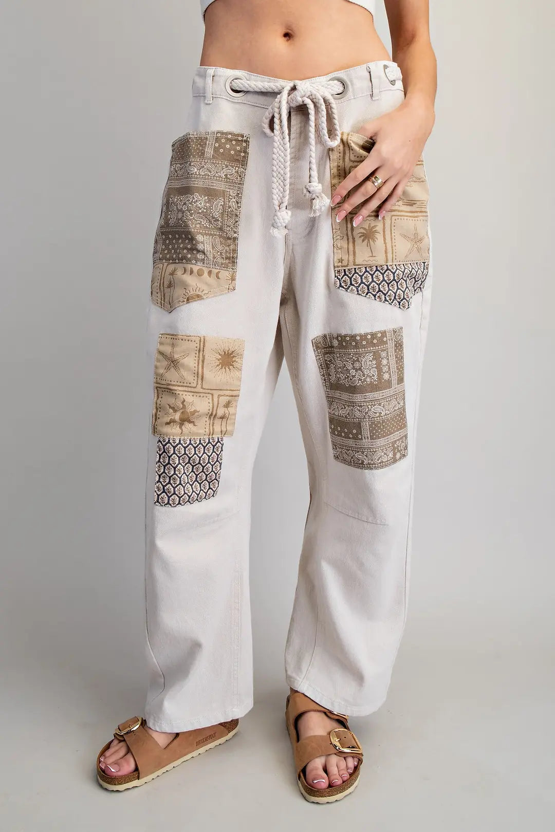 Sandy Patchwork Boho Wide Leg Pants By Eesome