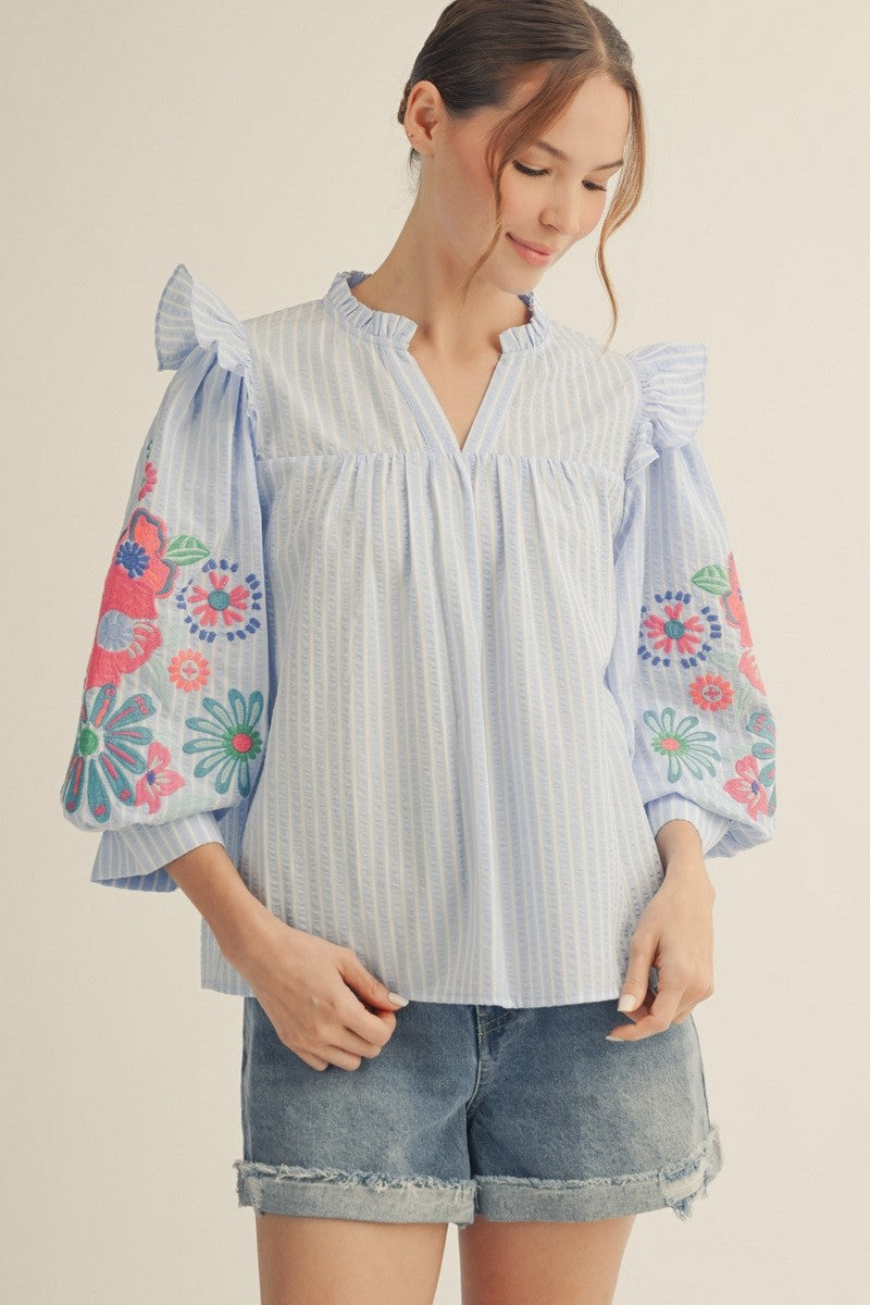 Pretty Please Ruffle Blouse By Jodifil