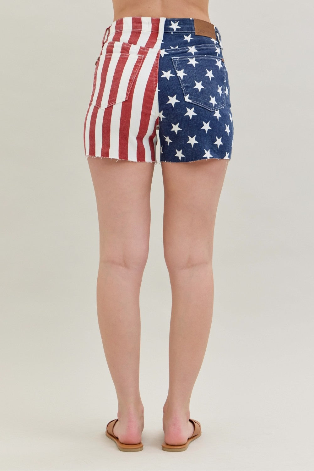 Hw Americana Flag Fray Hem Shorts
