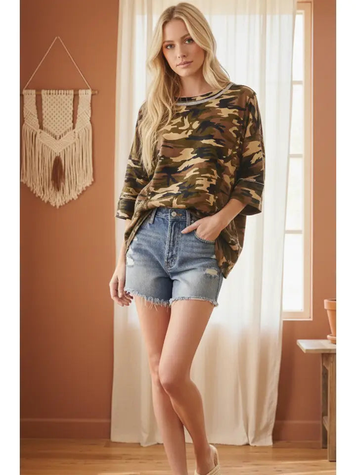 Casual Crush Camo Tee By Sewn And Seen