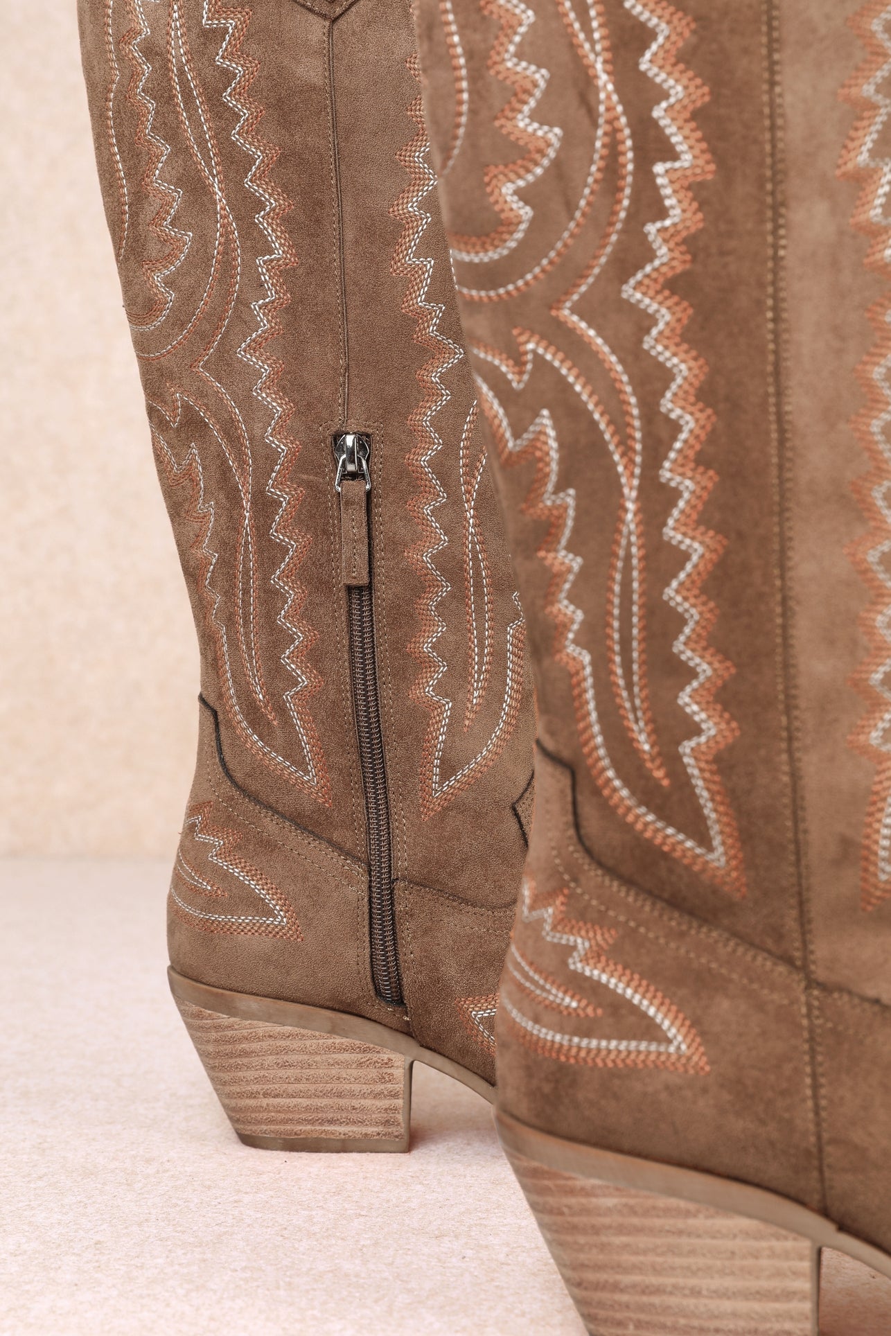 Tess Western Embroidered Pointed Toe Tall Boots