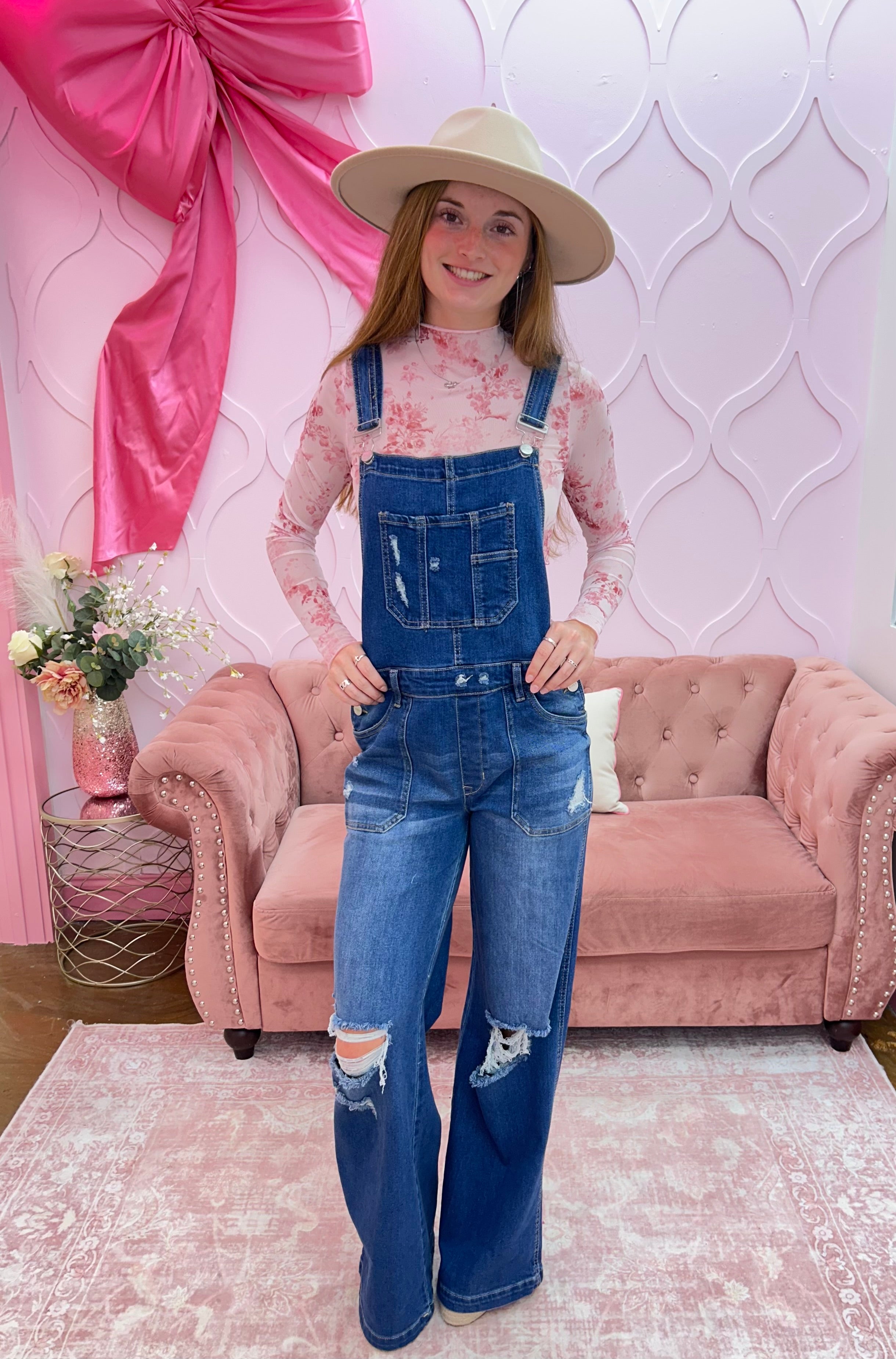 Front Patch Pocket Wide Leg Overalls By Risen