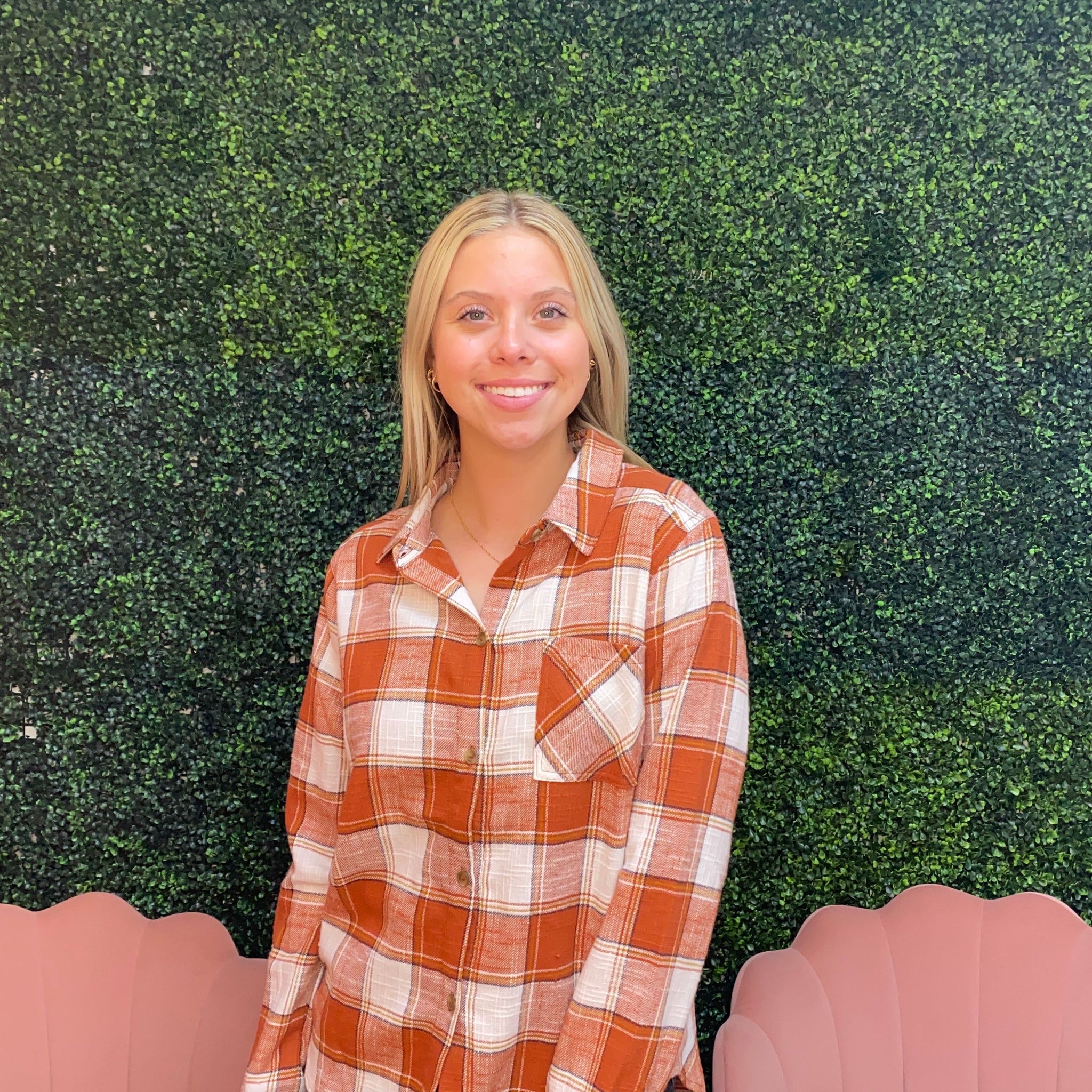 Cotton Plaid Shacket with Front Pocket
