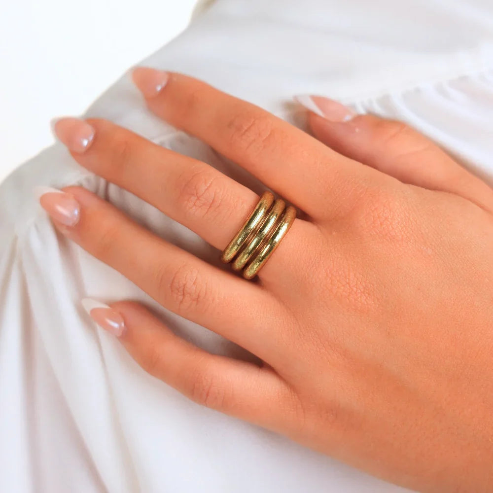 Gold Aura All Weather Rings(Set of 3)
