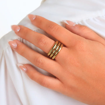 Gold Aura All Weather Rings(Set of 3)