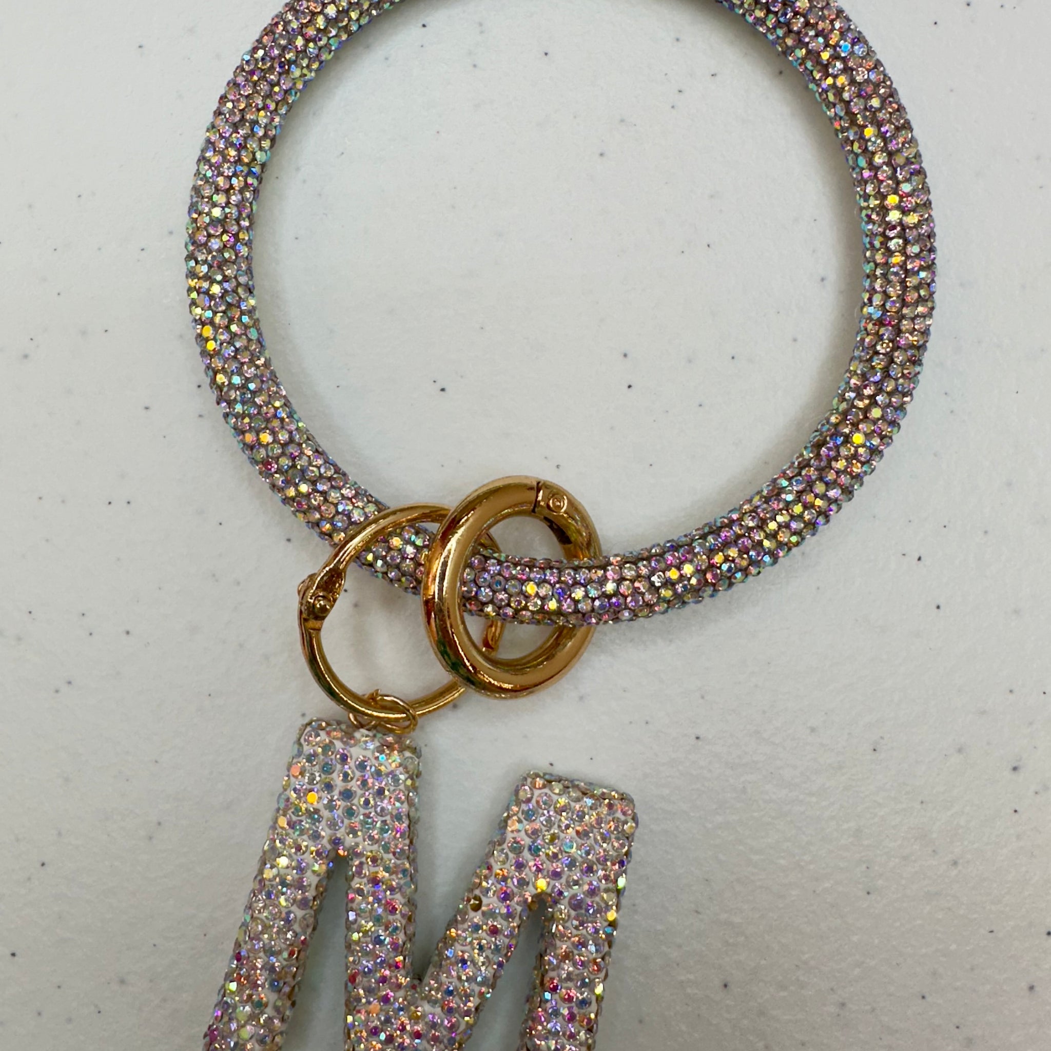 Rhinestone wristlet with letter