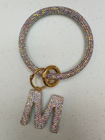 Rhinestone wristlet with letter