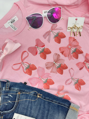Strawberries and Bows Graphic Tee