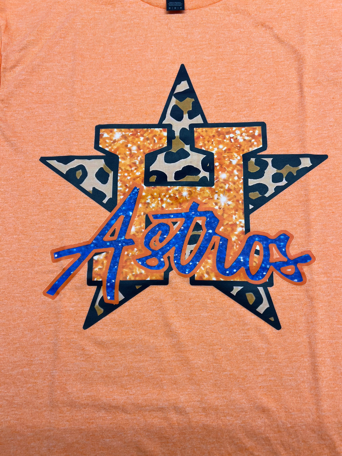 Astros Star Leopard and H Graphic Tee